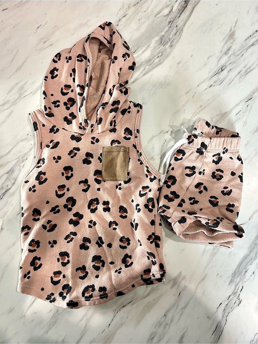 18-24M Made By Molly Leopard Print Hooded Shorts Set Baby